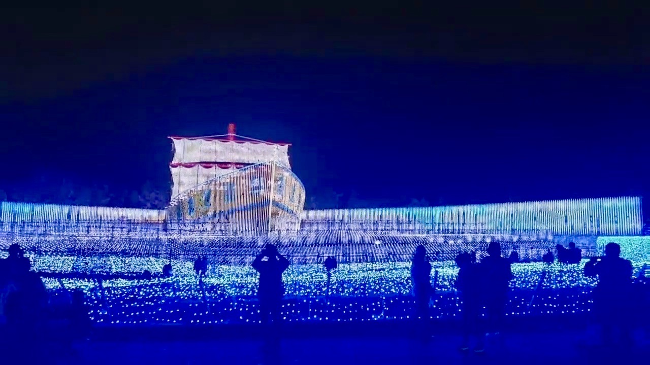 Wading through waves of light in Japan’s winter wonderland