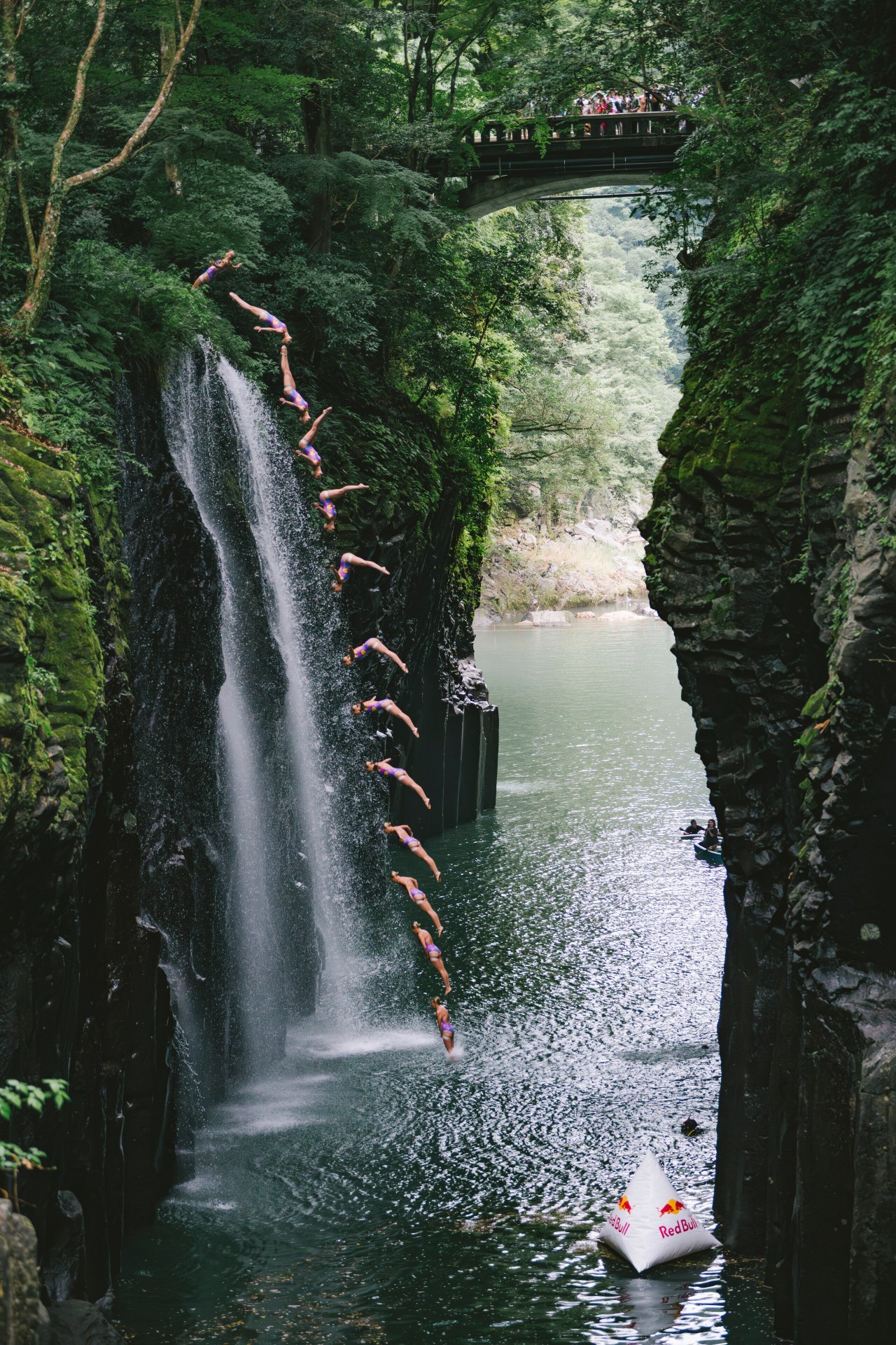 Amazing pictures of  first official dive into Japan’s sacred&nbsp;gorge