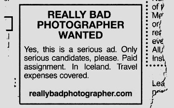 Wanted: a really bad photographer for $50,000 Iceland&nbsp;trip